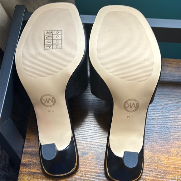 Michael Kors Black Heeled Mules Size 8 MK-48 - Picture 12 of 14